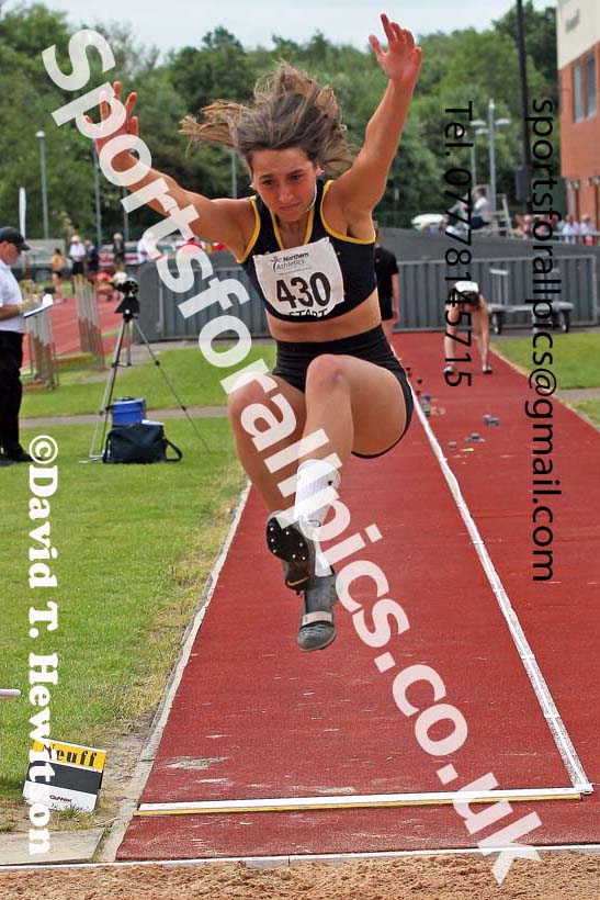 Womens under-20s long jump, 2021 Northern Senior and Under-20s Champs., Leigh. Photo: David T. Hewitson/Sports for All Pics